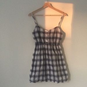 Blue plaid cotton sundress S